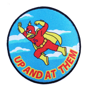 Up And At Them - iron on patch